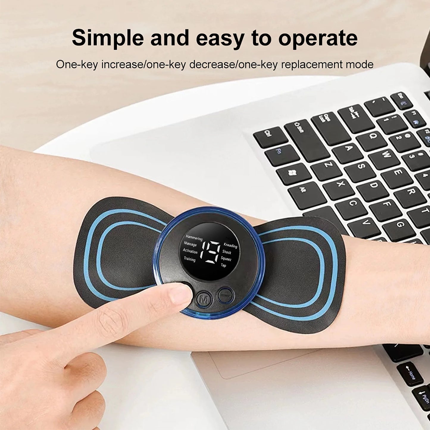 Massageador Elétrico EMS para Pescoço e Coluna – 8 Modos e 19 Intensidades
