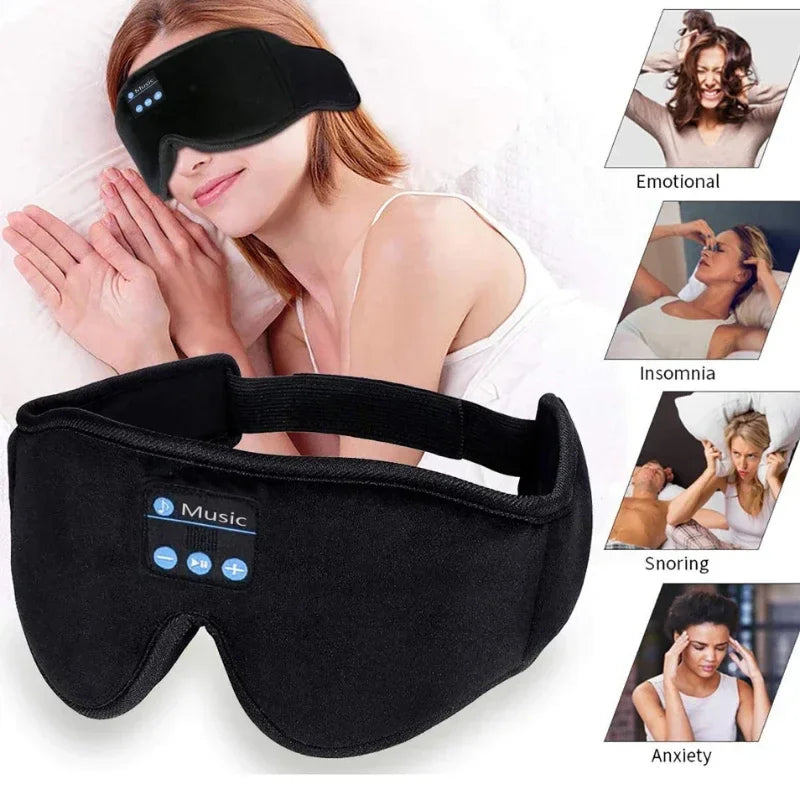 Máscara de Dormir 3D com Fones Bluetooth e Alto-falantes HD Integrados para Música