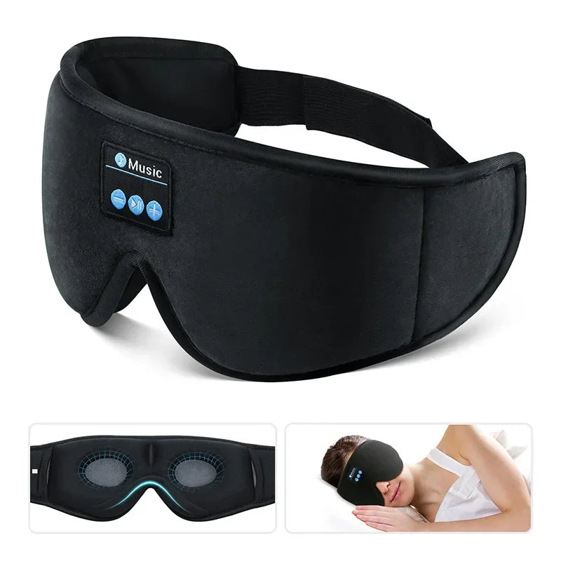 Máscara de Dormir 3D com Fones Bluetooth e Alto-falantes HD Integrados para Música