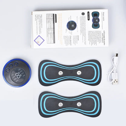 Massageador Elétrico EMS para Pescoço e Coluna – 8 Modos e 19 Intensidades